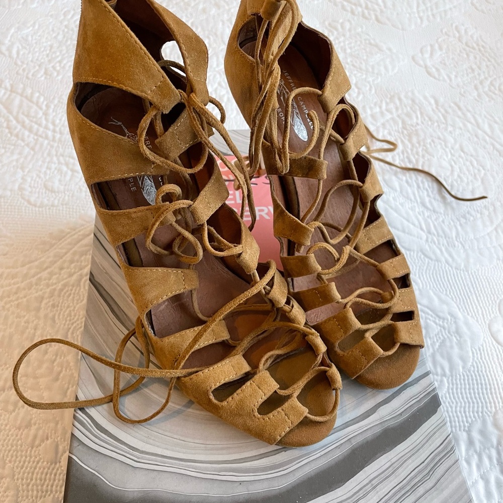 FREE PEOPLE x Jeffrey Campbell wrap heels in excellent condition -  size 6